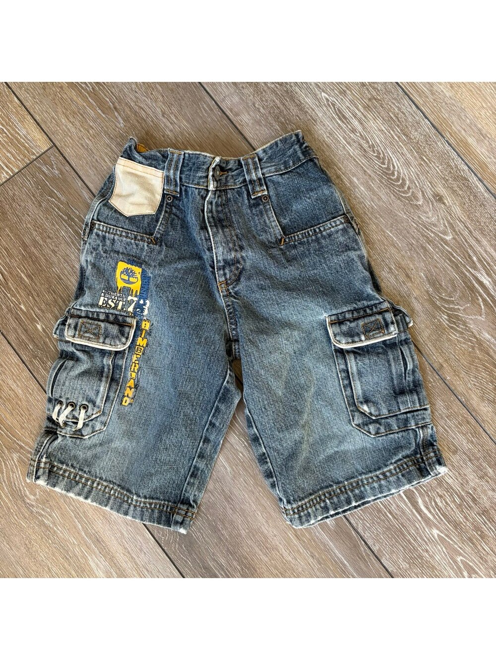 Vintage Y2K Timberland Cargo Denim Shorts Boys Size 6